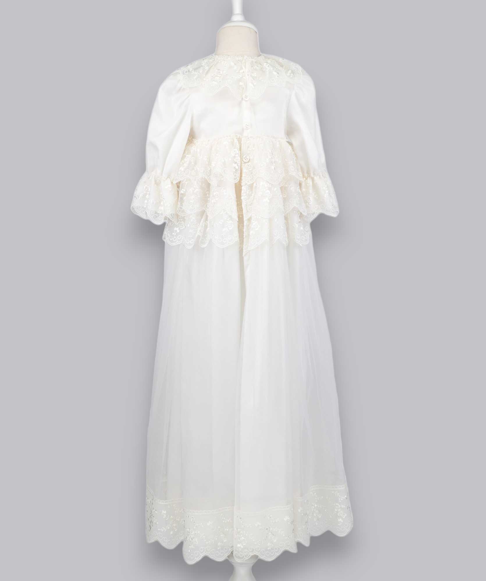 04120 LUXURY EMBROIDERY CHRISTENING GOWN BABY GIRL DRESS