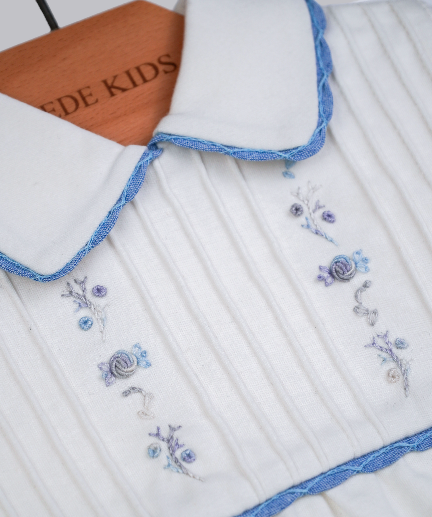 41026 ROSE ROAD HANDMADE EMBROIDERY NEWBORN OUTFIT 5-PCS SET BLUE